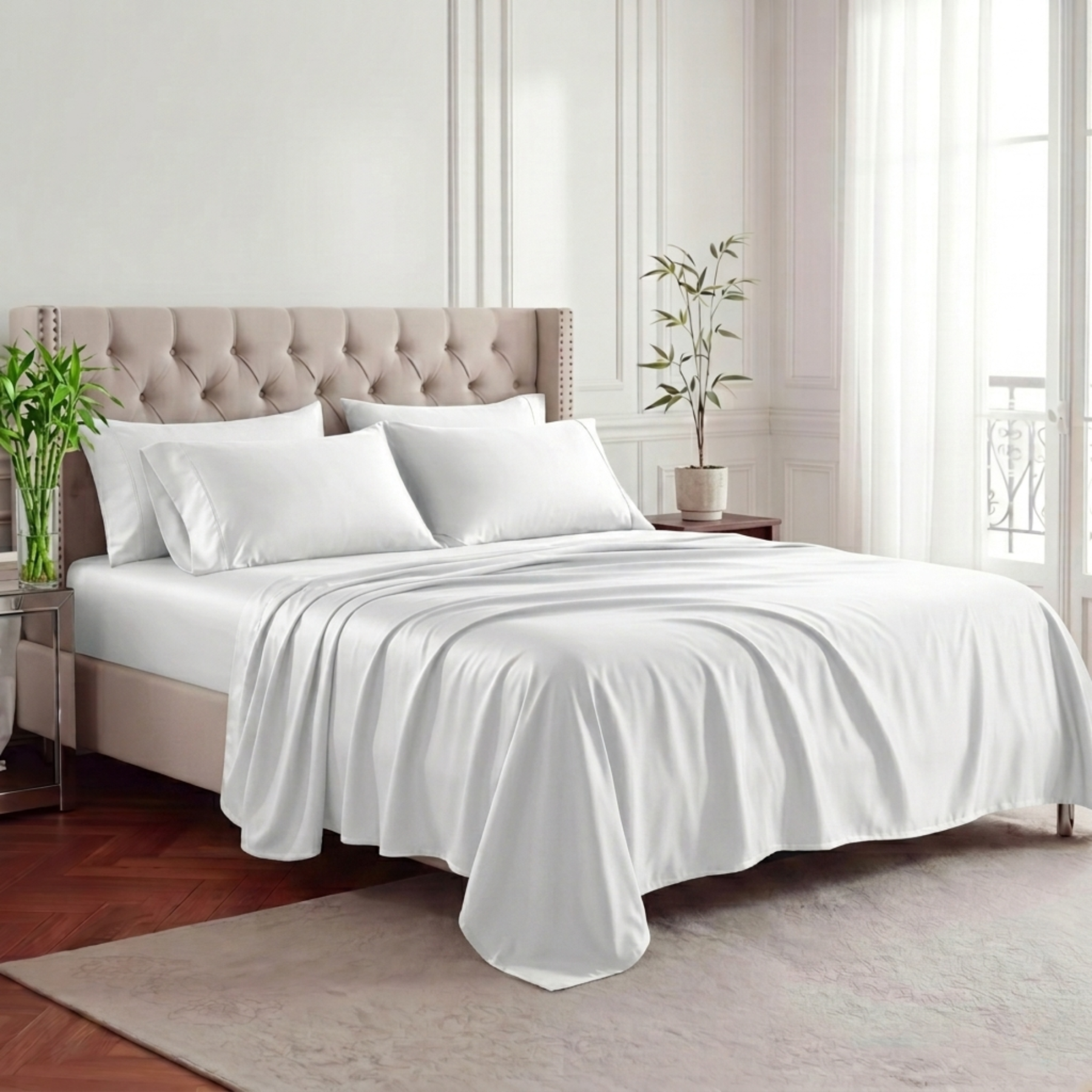 6 Piece Ultra Soft Cooling Bedding Set For Hot Sleepers