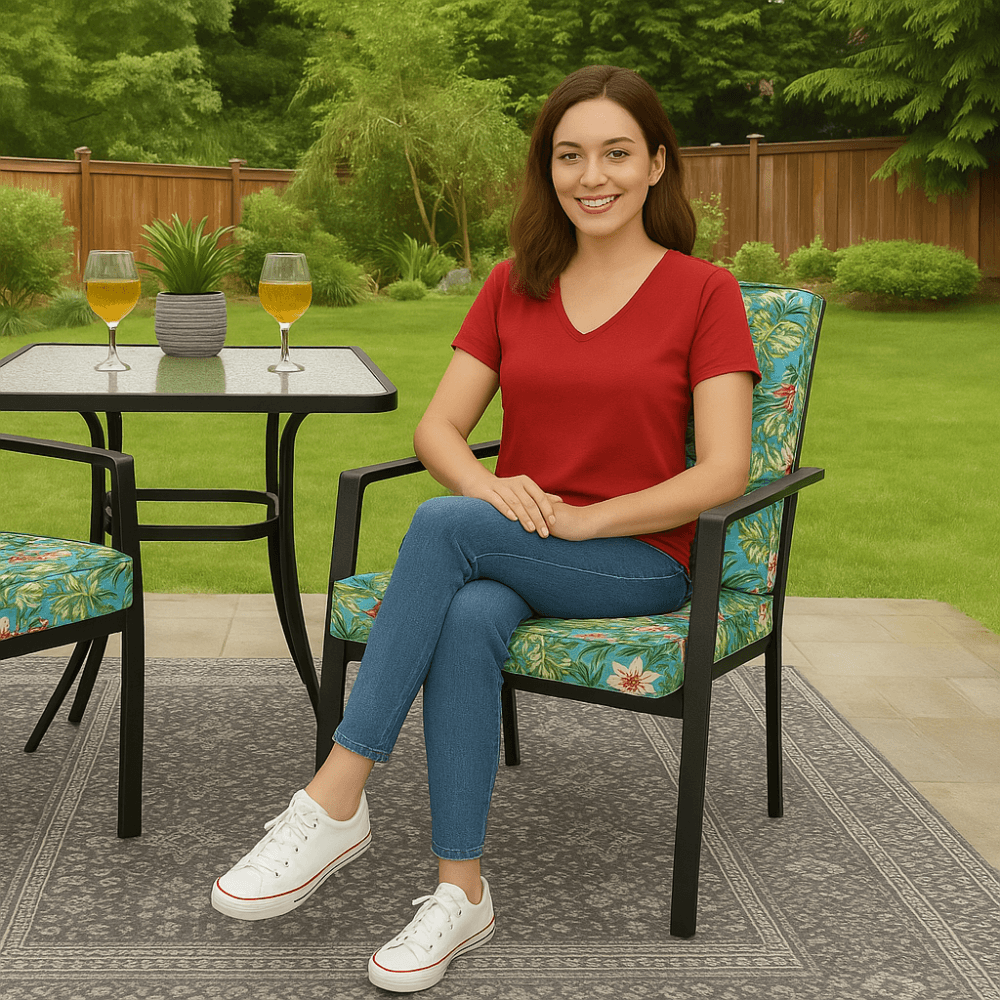 1 Piece Outdoor Chair Pad With Backrest And Ties - Comfy Sofa Cover