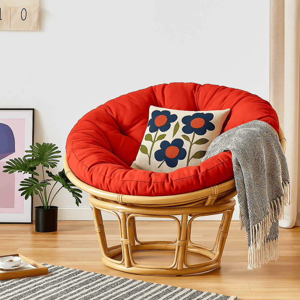 Round Hanging Swing Chair Seat Pad – Thick Soft Cushion For Indoor And Outdoor Use - Comfy Sofa Cover