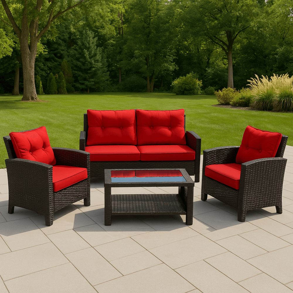 8 Piece Outdoor Seat And Back Replacement Set With Zippered Covers - Comfy Sofa Cover