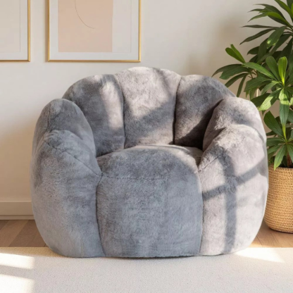 Floral Shaped Faux Fur Bean Bag Chair