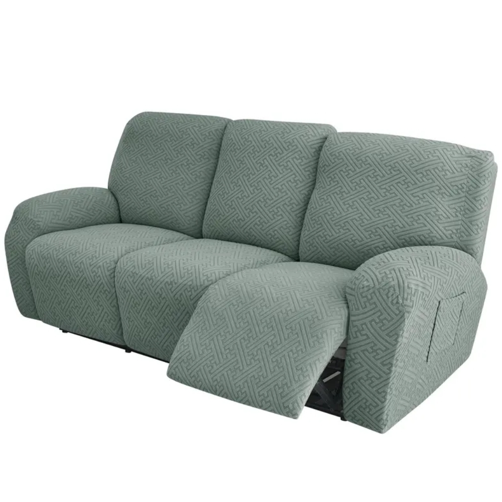 Stretch Jacquard Recliner Sofa Cover,Soft Recliner Chair,Anti-Slip Fitted 3 Cushion Furniture Slipcovers