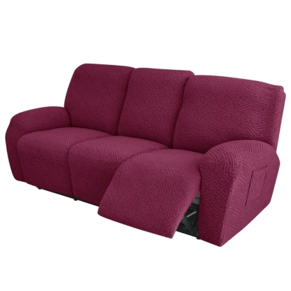 Stretch Jacquard Recliner Sofa Cover,Soft Recliner Chair,Anti-Slip Fitted 3 Cushion Furniture Slipcovers