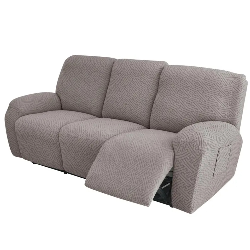 Stretch Jacquard Recliner Sofa Cover,Soft Recliner Chair,Anti-Slip Fitted 3 Cushion Furniture Slipcovers