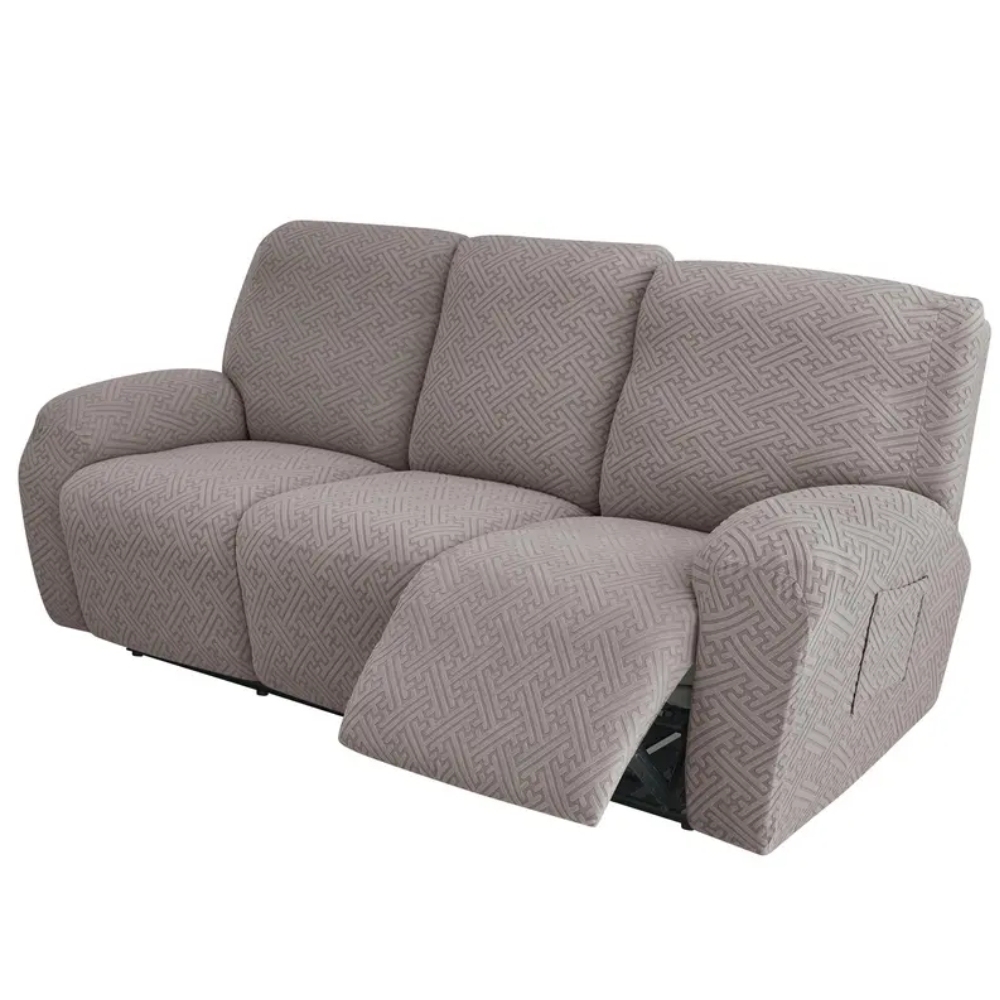 Stretch Jacquard Recliner Sofa Cover,Soft Recliner Chair,Anti-Slip Fitted 3 Cushion Furniture Slipcovers