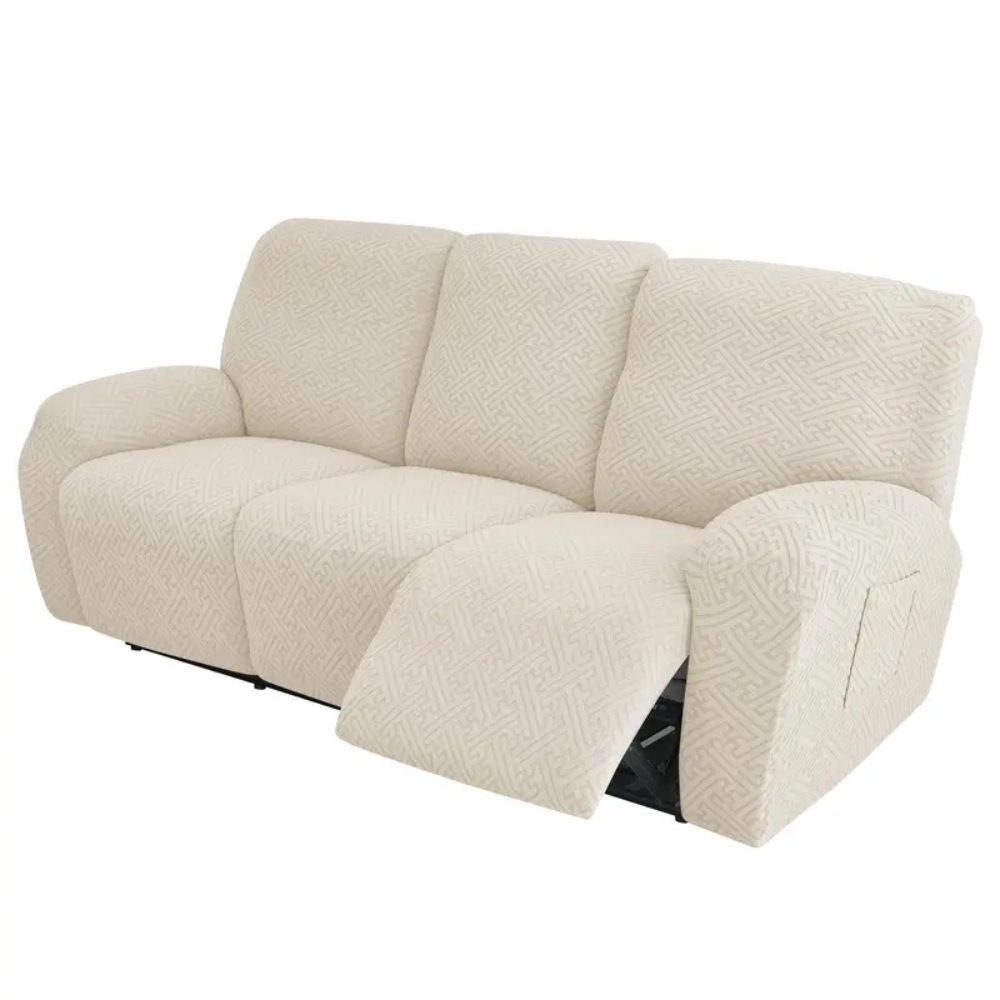 Stretch Jacquard Recliner Sofa Cover,Soft Recliner Chair,Anti-Slip Fitted 3 Cushion Furniture Slipcovers