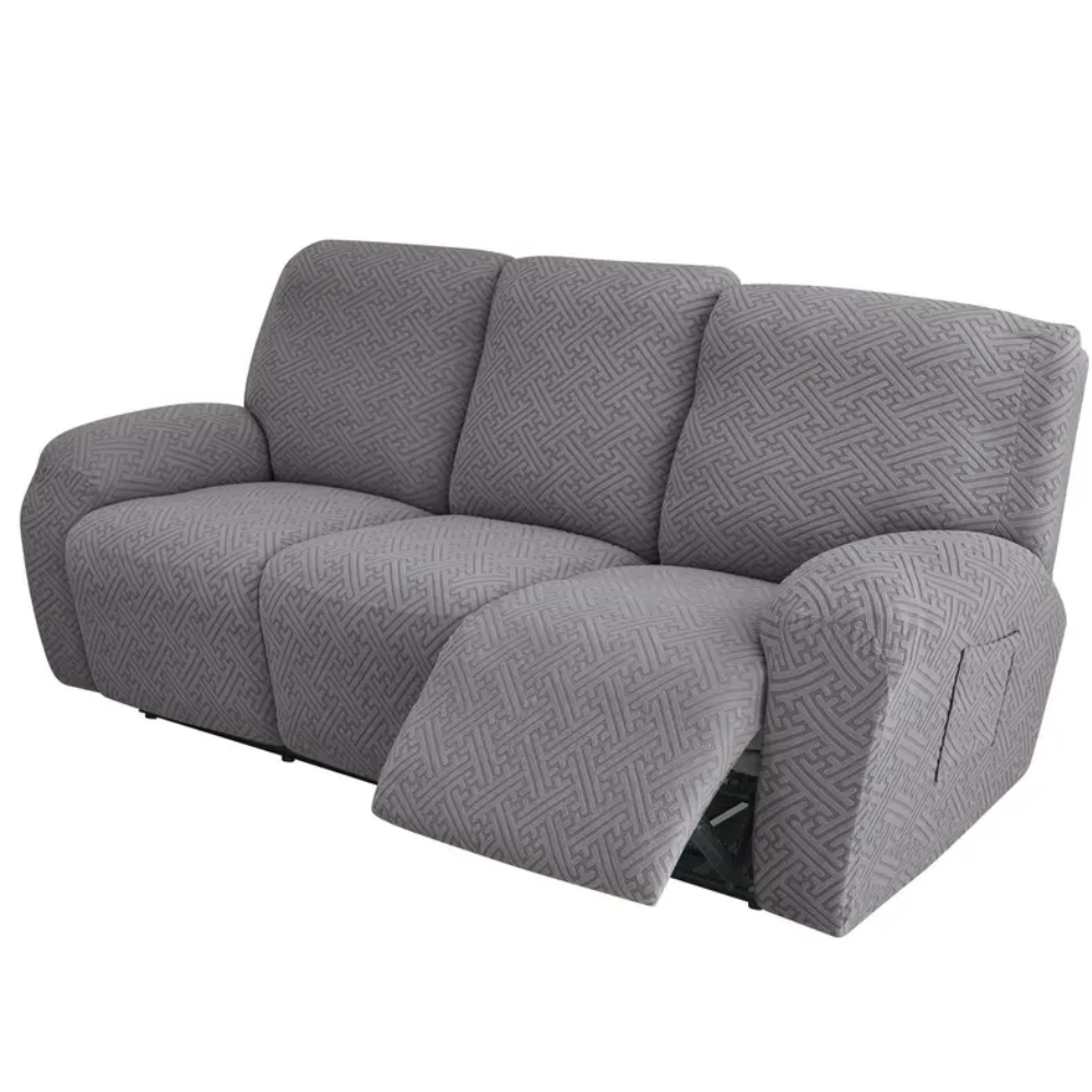 Stretch Jacquard Recliner Sofa Cover,Soft Recliner Chair,Anti-Slip Fitted 3 Cushion Furniture Slipcovers