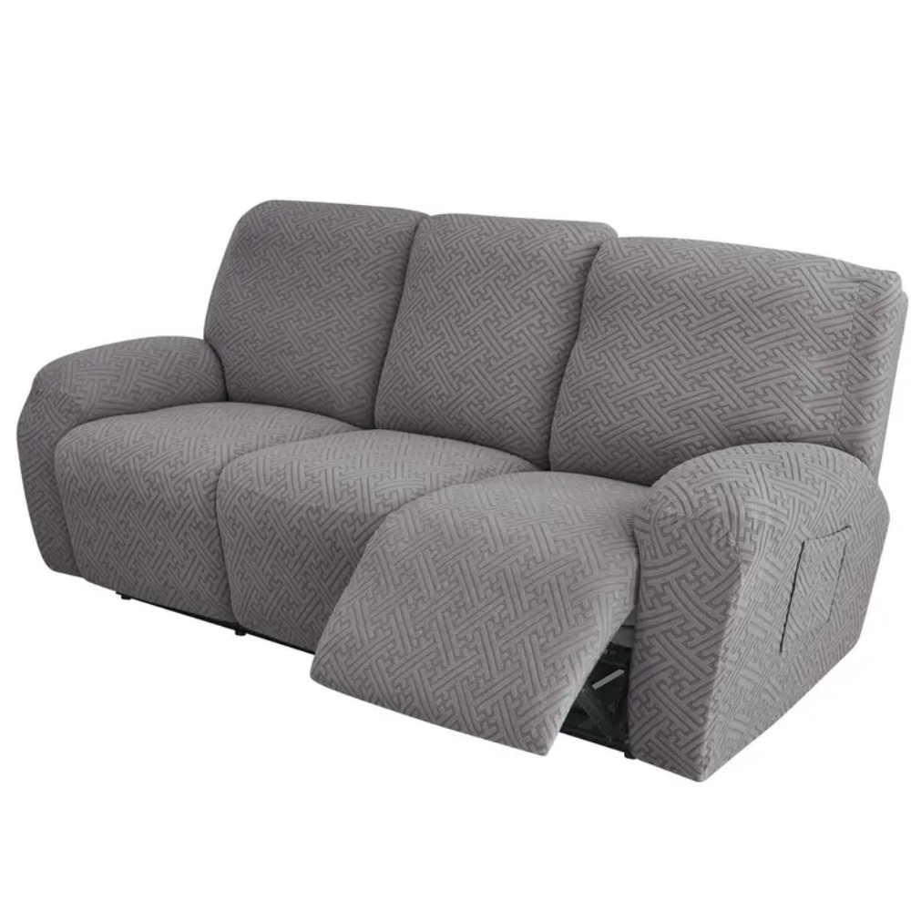 Stretch Jacquard Recliner Sofa Cover,Soft Recliner Chair,Anti-Slip Fitted 3 Cushion Furniture Slipcovers