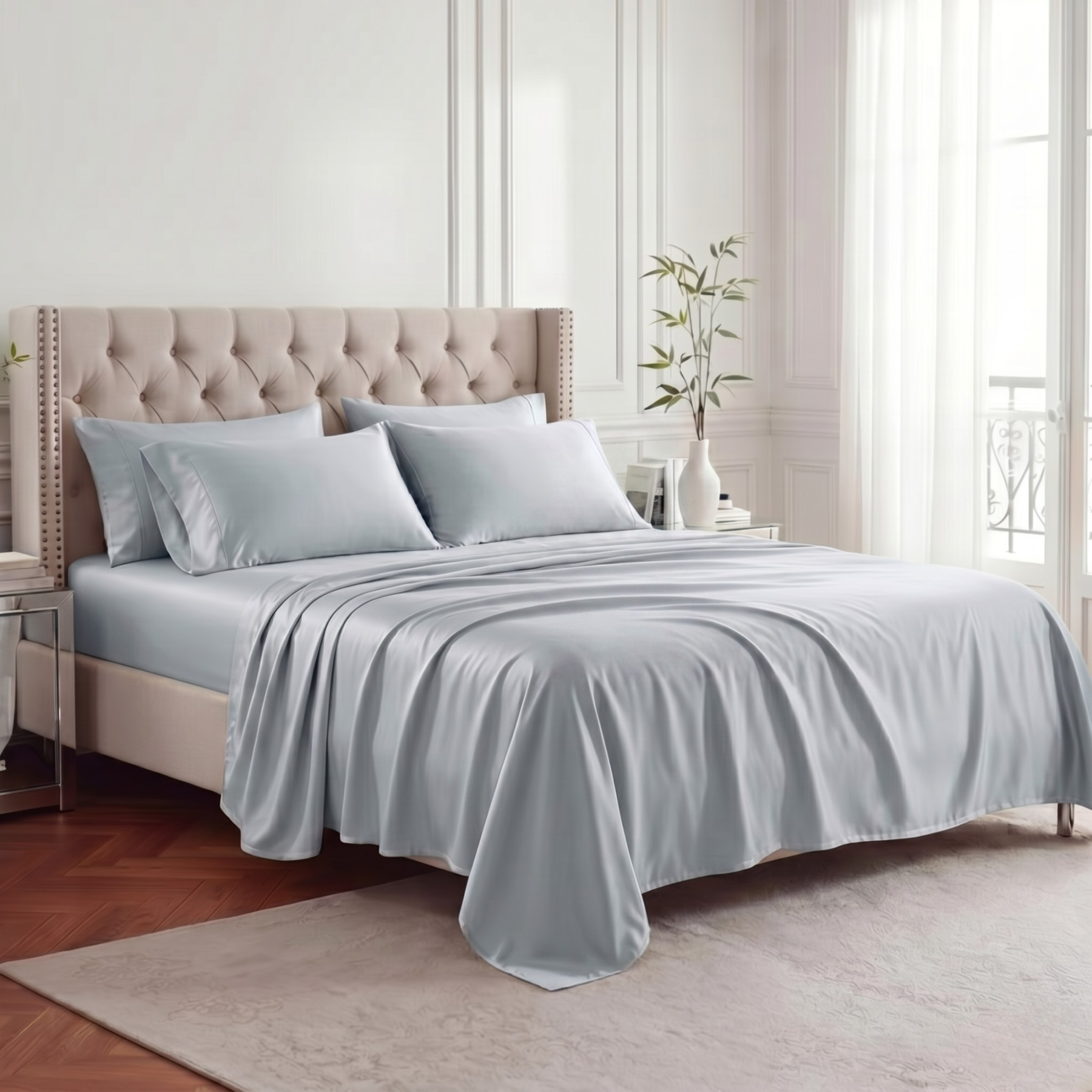 6 Piece Ultra Soft Cooling Bedding Set For Hot Sleepers