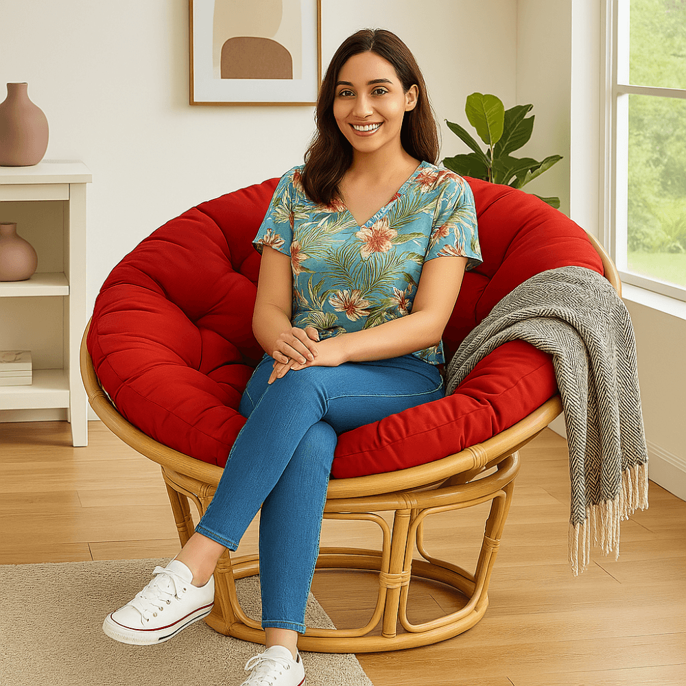 Round Hanging Swing Chair Seat Pad – Thick Soft Cushion For Indoor And Outdoor Use - Comfy Sofa Cover