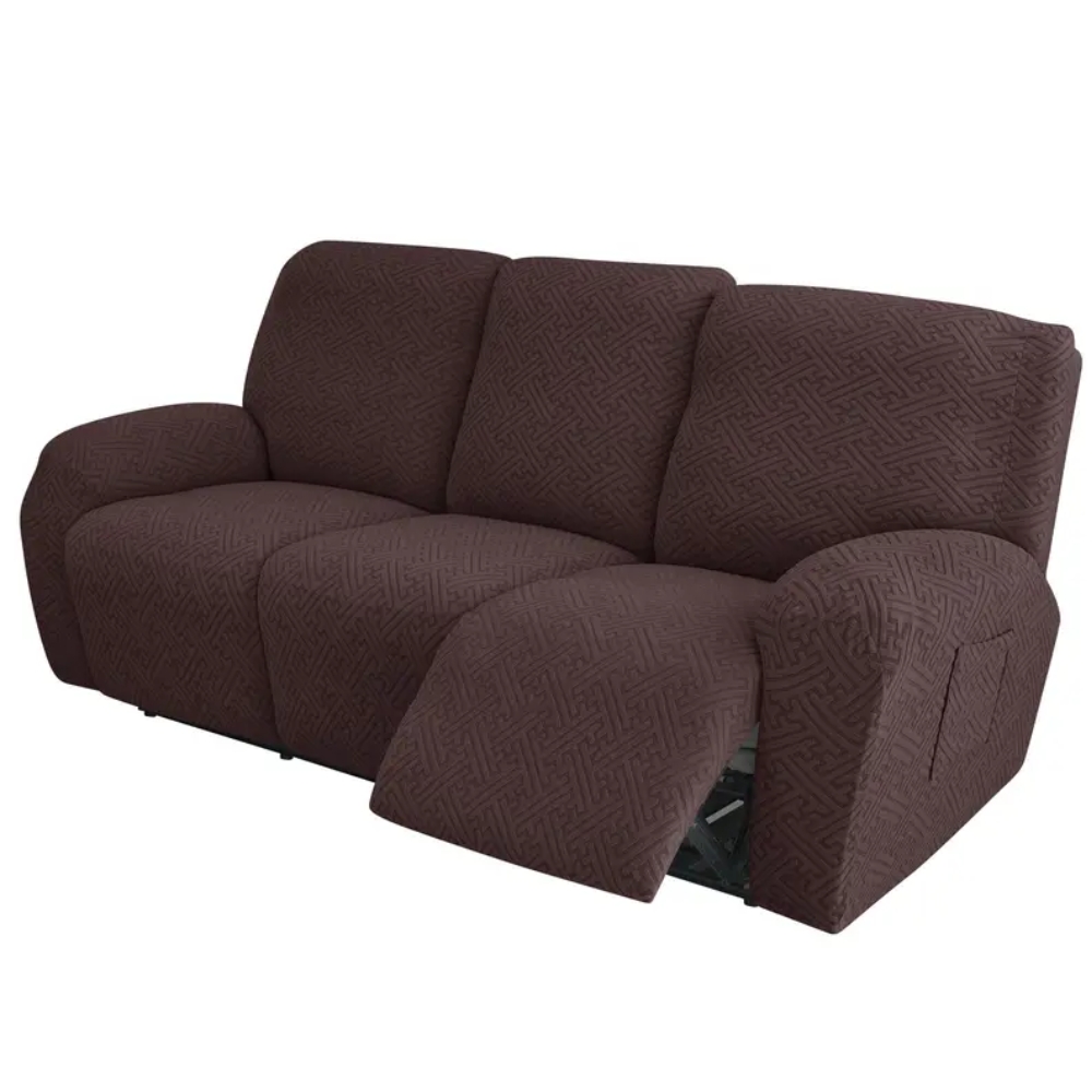 Stretch Jacquard Recliner Sofa Cover,Soft Recliner Chair,Anti-Slip Fitted 3 Cushion Furniture Slipcovers