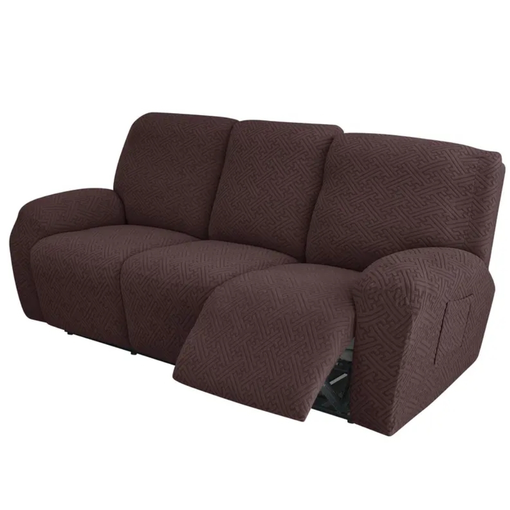 Stretch Jacquard Recliner Sofa Cover,Soft Recliner Chair,Anti-Slip Fitted 3 Cushion Furniture Slipcovers