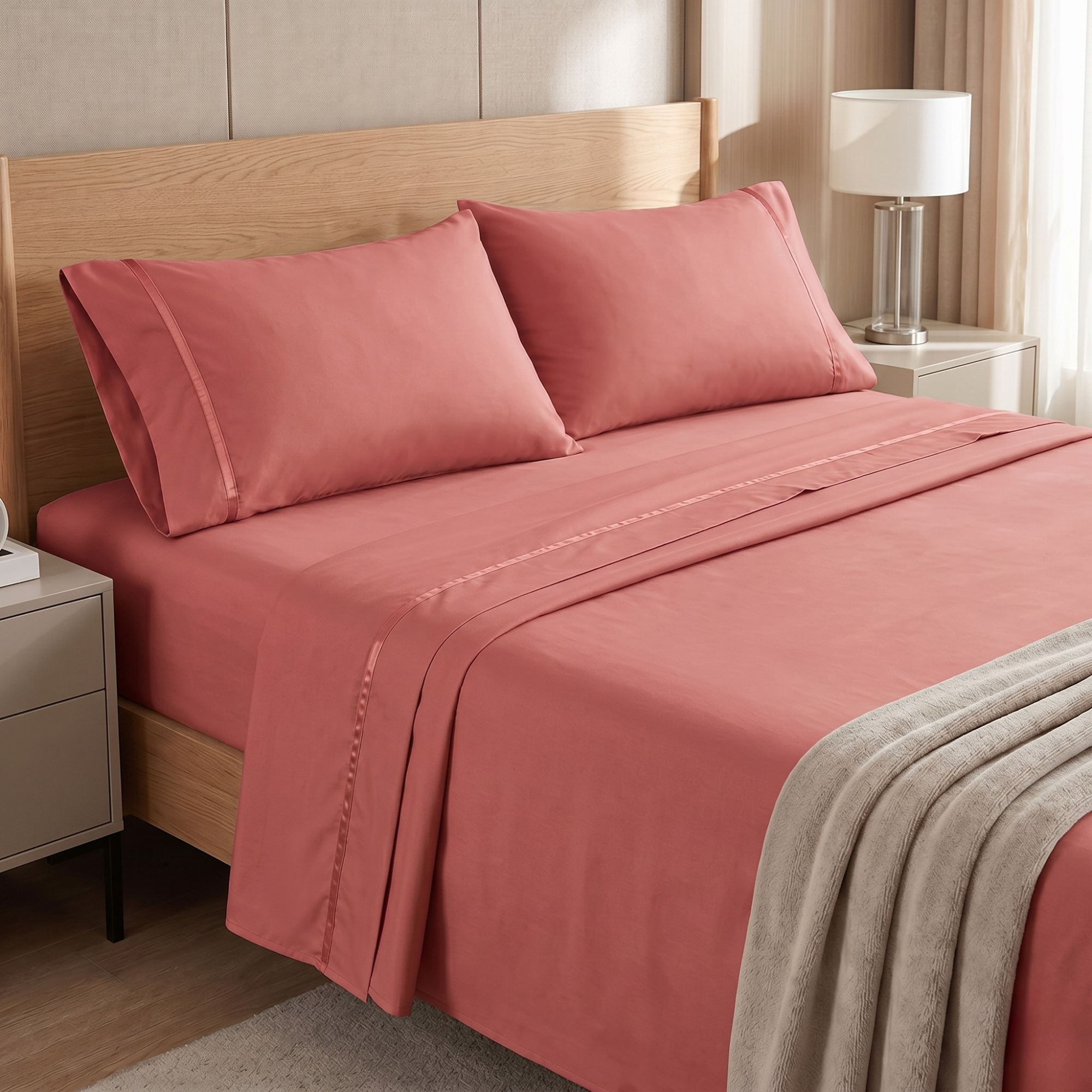 4 Piece Cooling Microfiber Bed Sheet Set With Deep Pocket