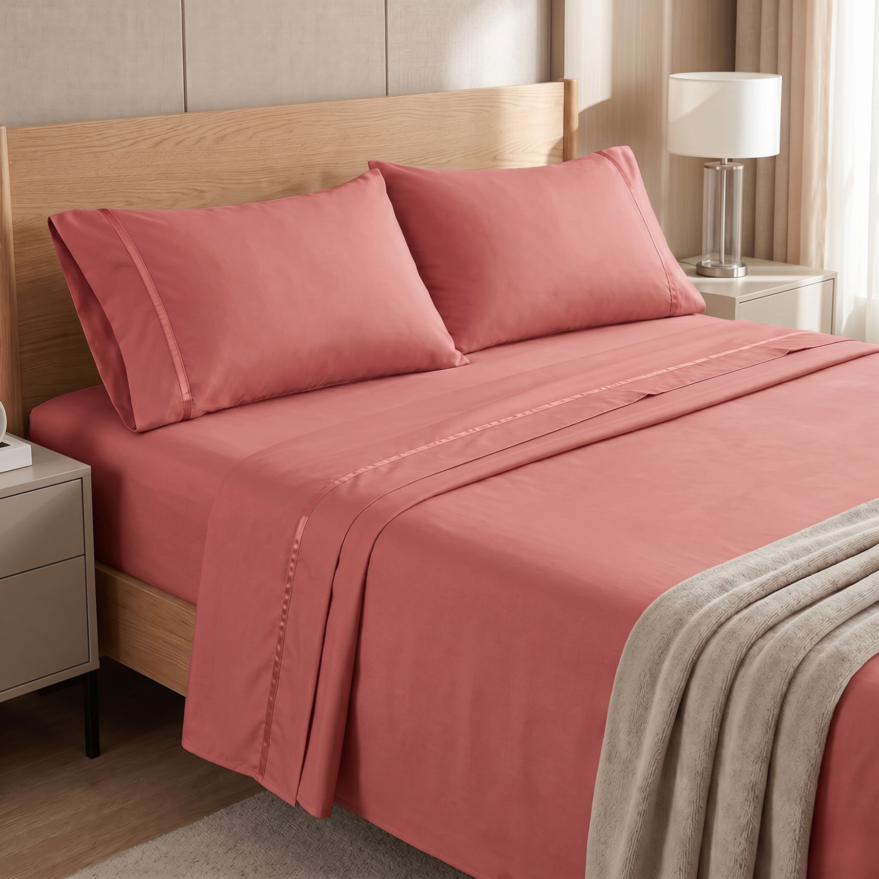 4 Piece Cooling Microfiber Bed Sheet Set With Deep Pocket