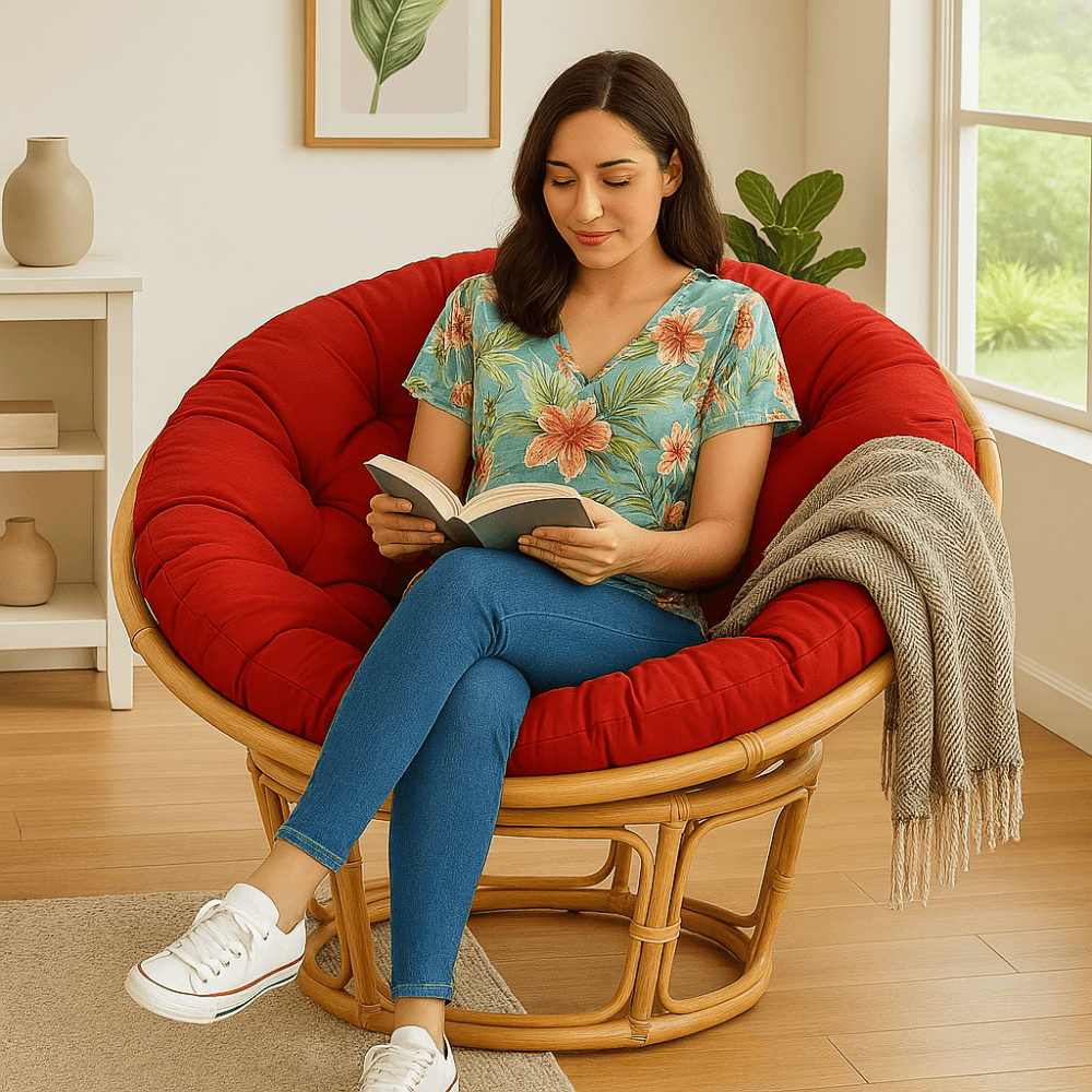 Round Hanging Swing Chair Seat Pad – Thick Soft Cushion For Indoor And Outdoor Use - Comfy Sofa Cover