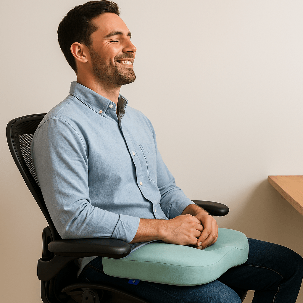 Pressure Relief Seat Cushion for Long Sitting – Memory Foam Chair Pad for Office, Car, and Wheelchair - Comfy Sofa Cover