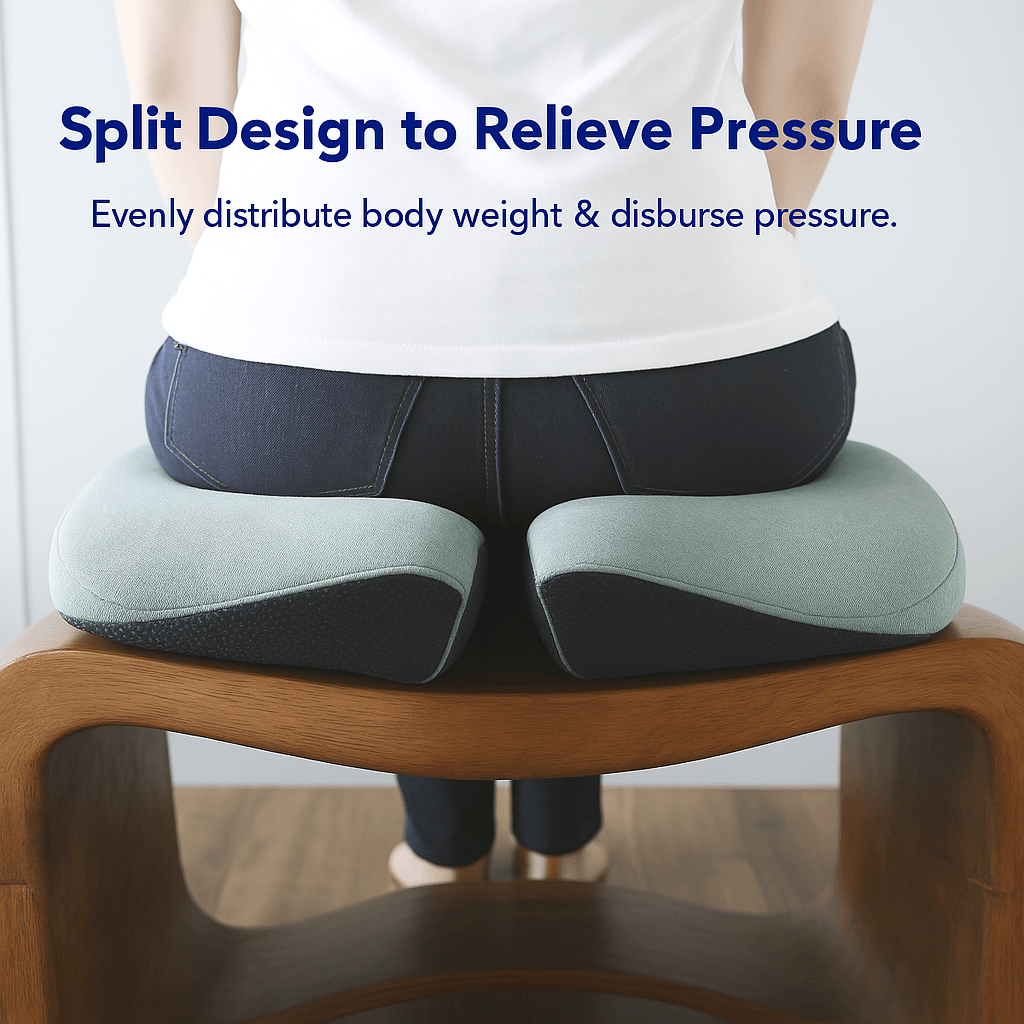 Pressure Relief Seat Cushion for Long Sitting – Memory Foam Chair Pad for Office, Car, and Wheelchair - Comfy Sofa Cover