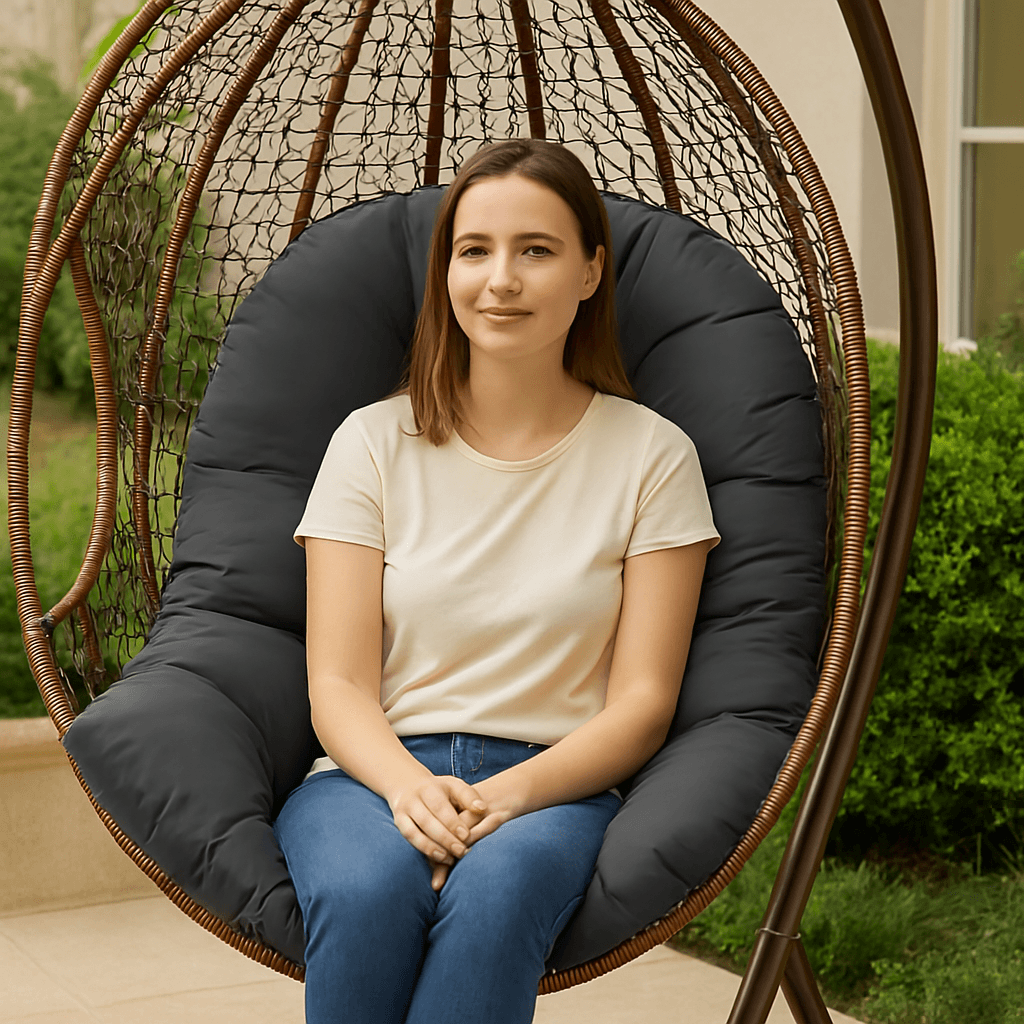 Outdoor Swing Chair Cushion – Cotton Hanging Seat Mattress for Hammock or Single Chair - Comfy Sofa Cover