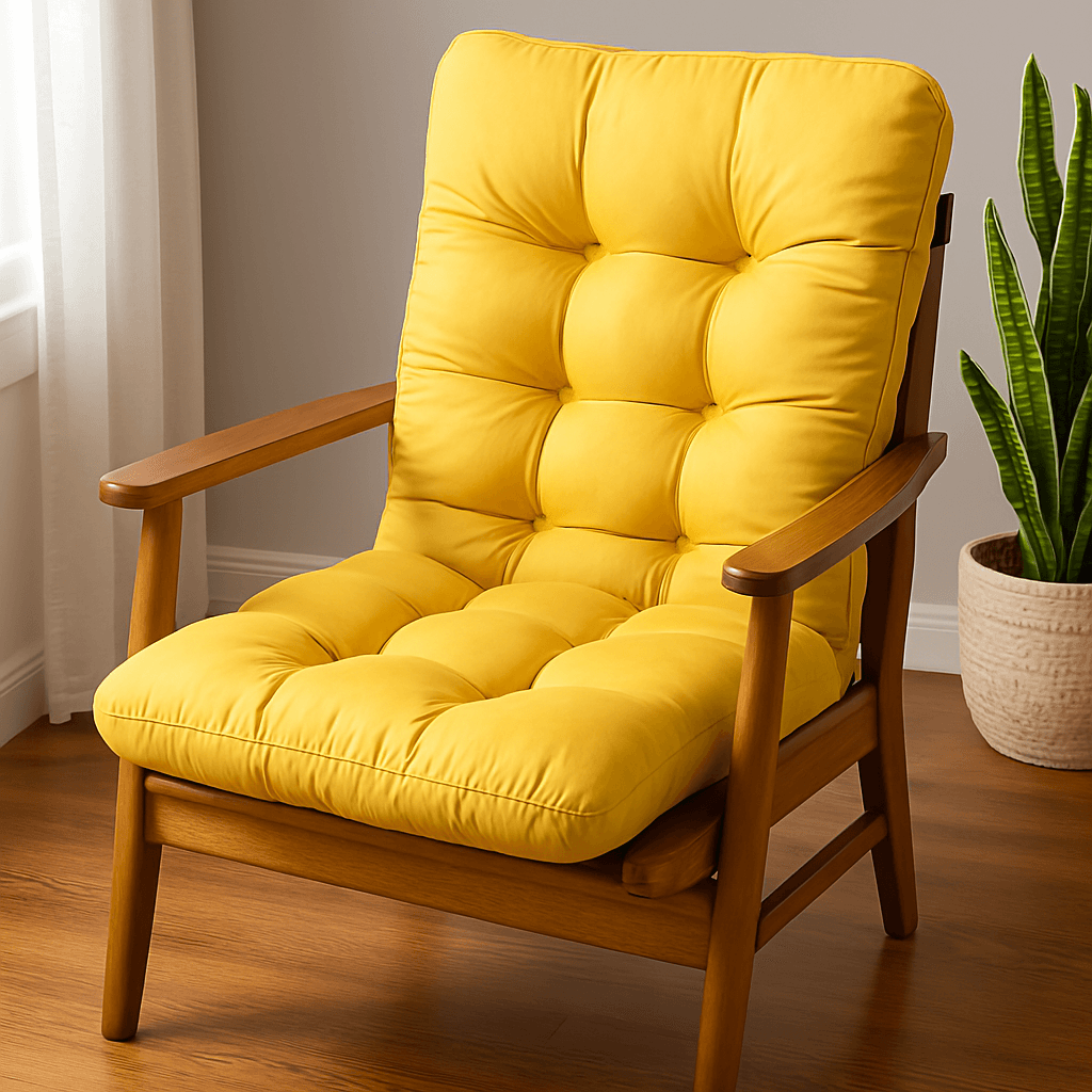 Tufted Indoor Outdoor Chair Cushion – Plush Floor Seat Pad for Home and Lounge Use - Comfy Sofa Cover