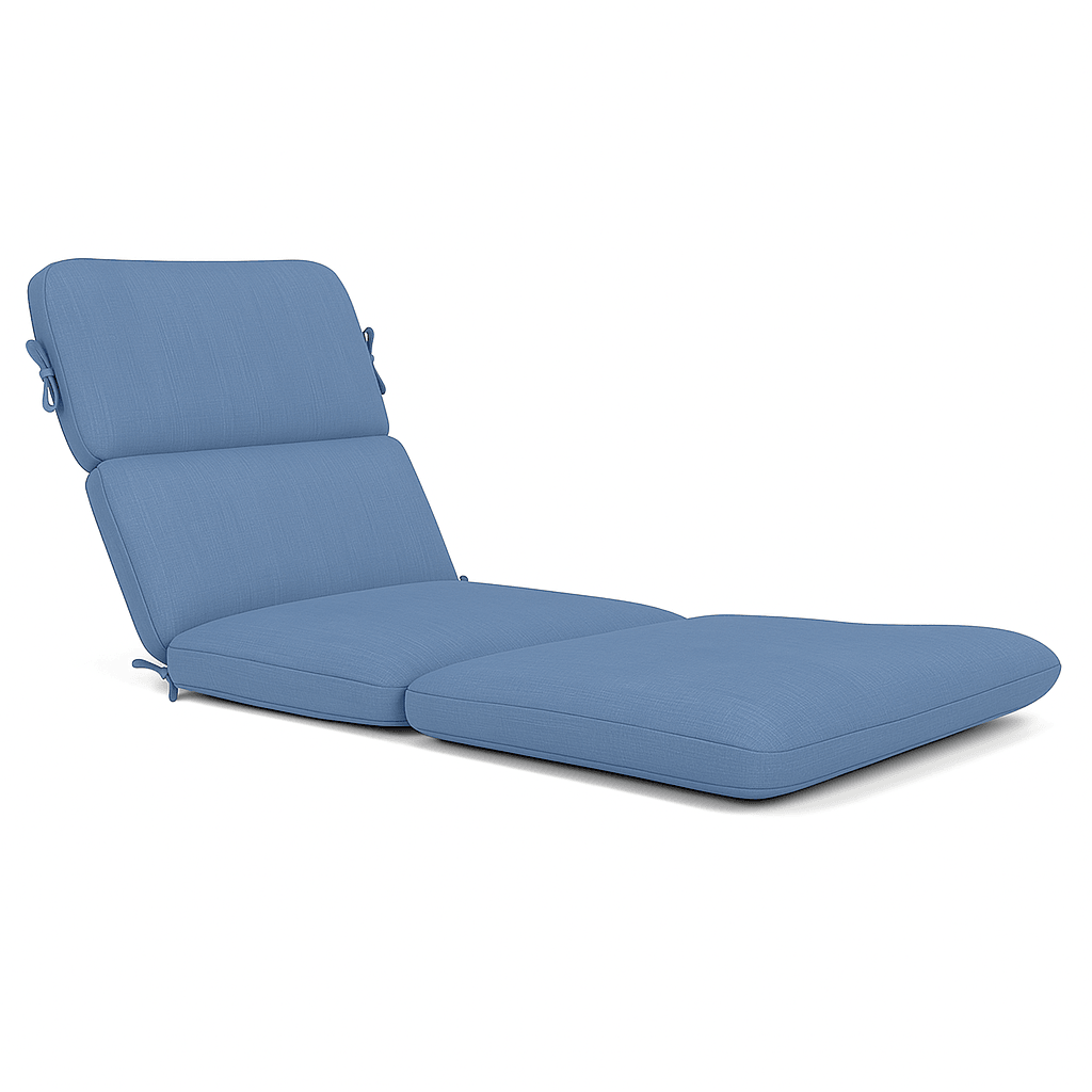 74 Inch Outdoor Chaise Lounge Cushion – Reversible Tufted Seat and Back Pad with Ties - Comfy Sofa Cover