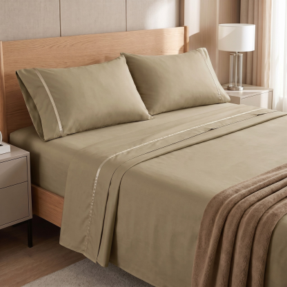 4 Piece Cooling Microfiber Bed Sheet Set With Deep Pocket