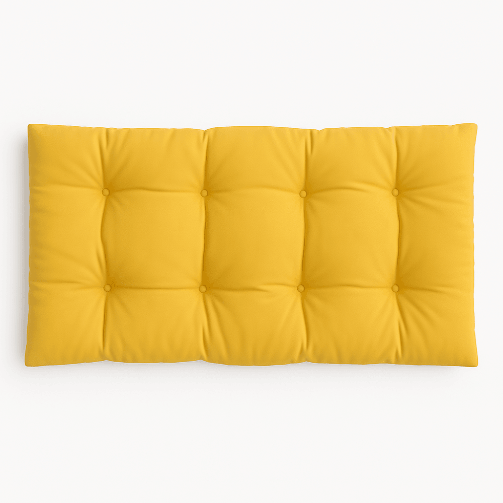 Tufted Indoor Bench Seat Pad – Solid Twill Fabric - Comfy Sofa Cover