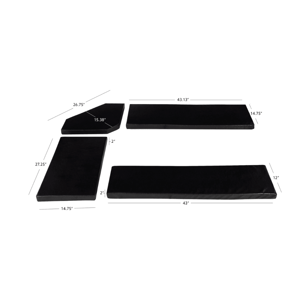 4 Piece Dining Nook Cushion Set – Soft Padded Seat Pads for Corner Benches - Comfy Sofa Cover