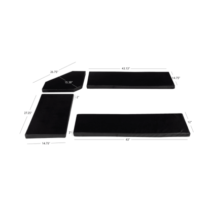 4 Piece Dining Nook Cushion Set – Soft Padded Seat Pads for Corner Benches - Comfy Sofa Cover