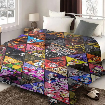 Animatronic Collage Gaming Theme Flannel Blanket