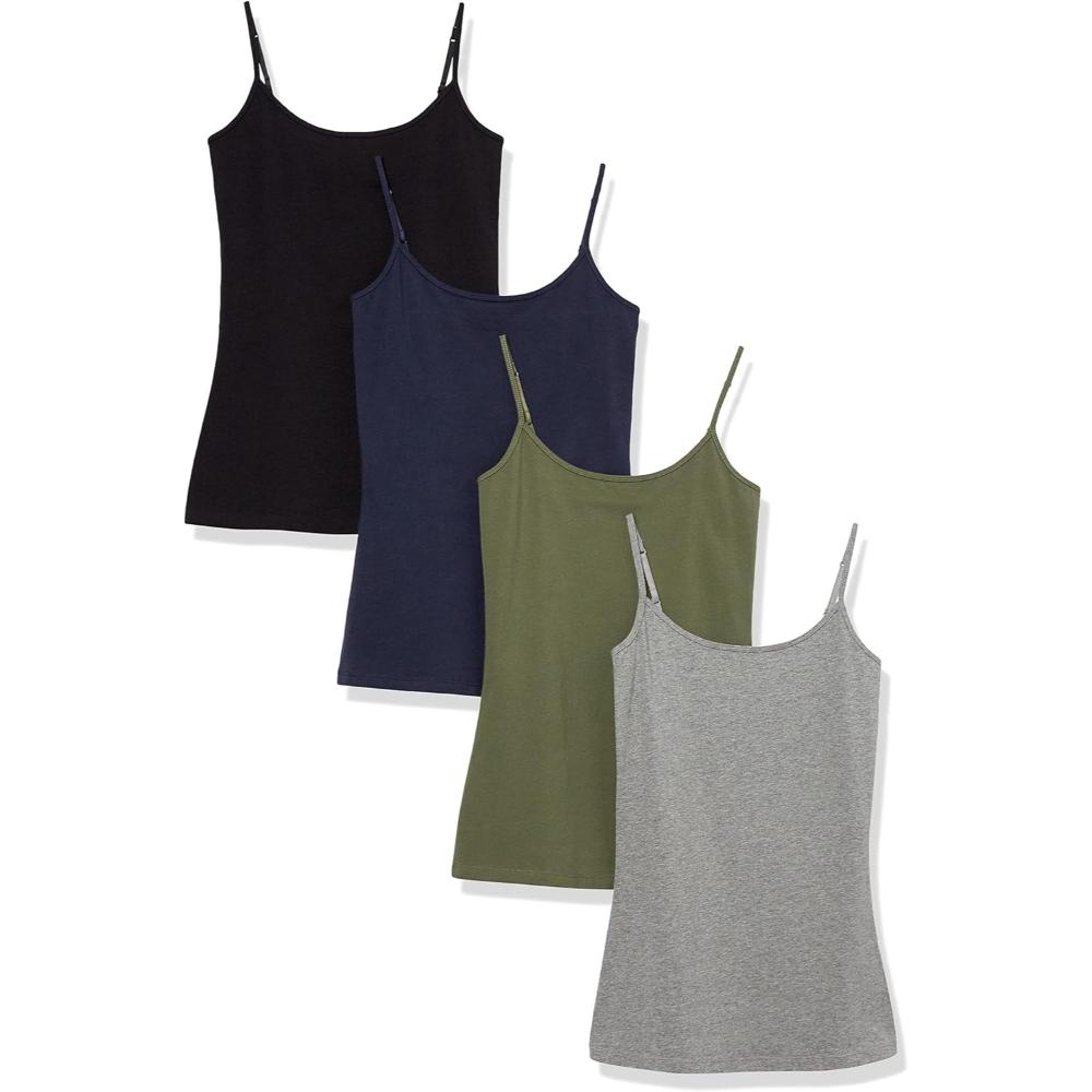 Slim Stretch Camisole 4 Pack With Adjustable Straps