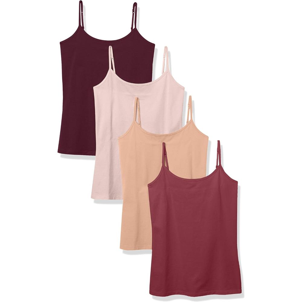 Slim Stretch Camisole 4 Pack With Adjustable Straps