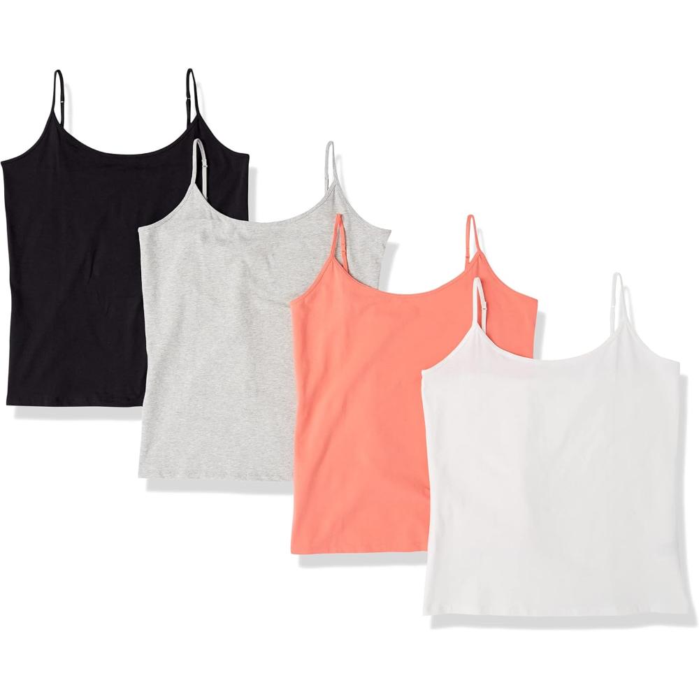 Slim Stretch Camisole 4 Pack With Adjustable Straps