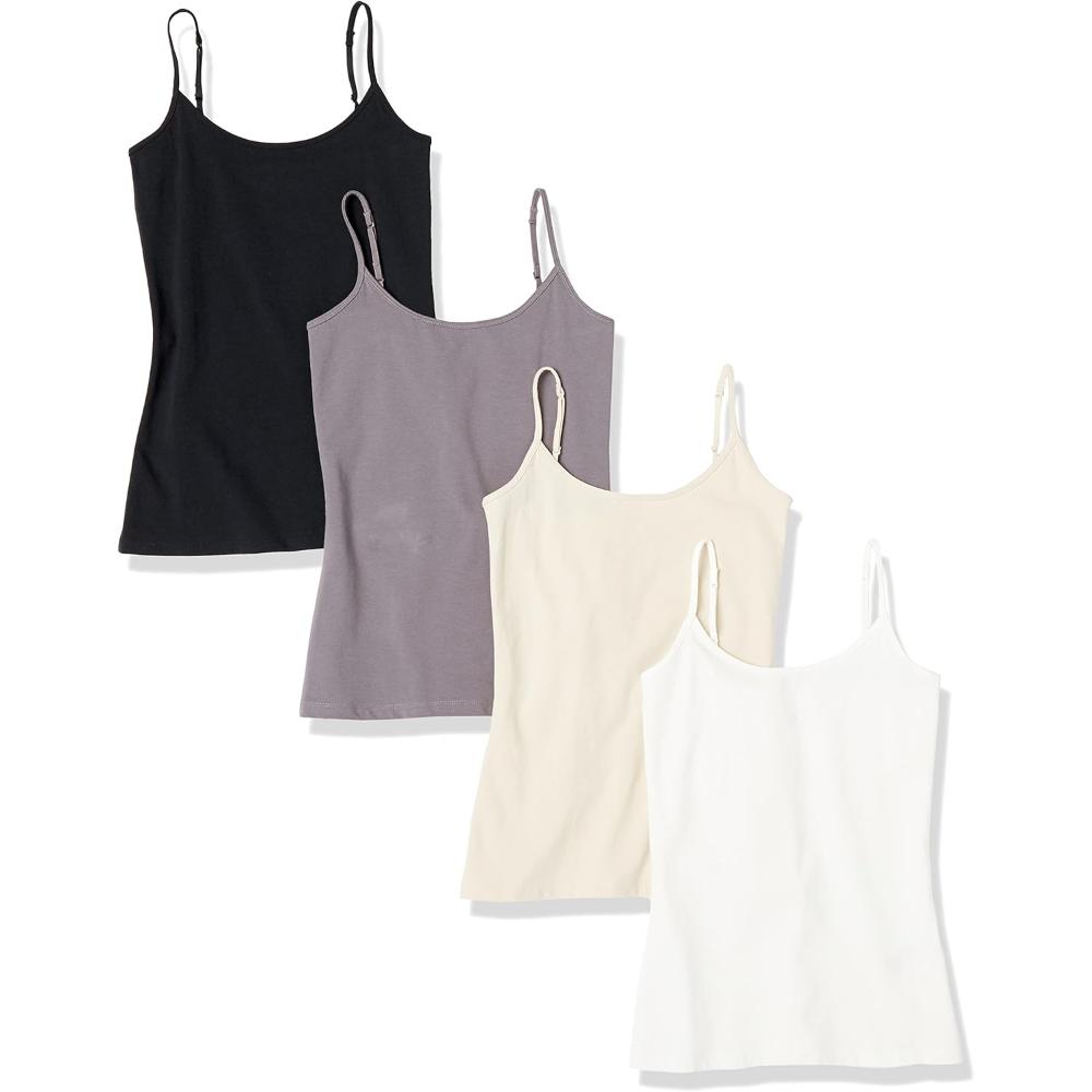 Slim Stretch Camisole 4 Pack With Adjustable Straps