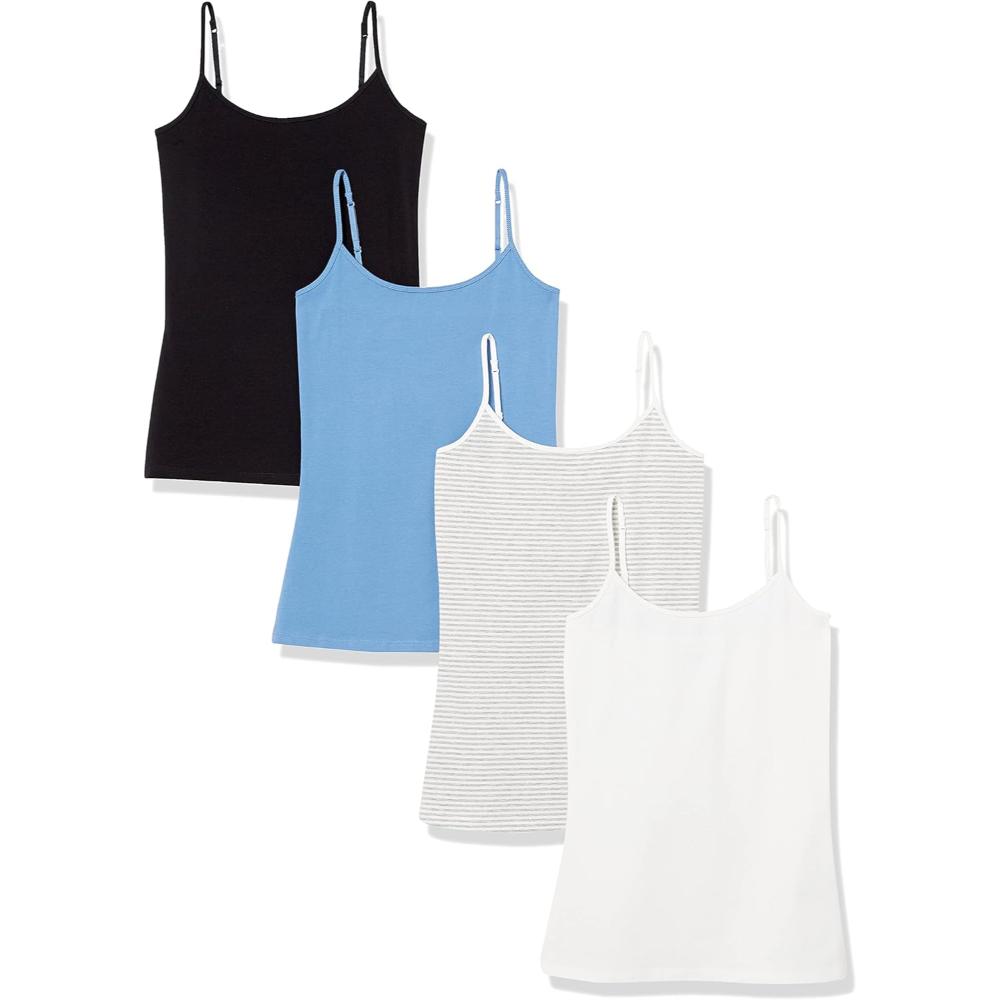 Slim Stretch Camisole 4 Pack With Adjustable Straps