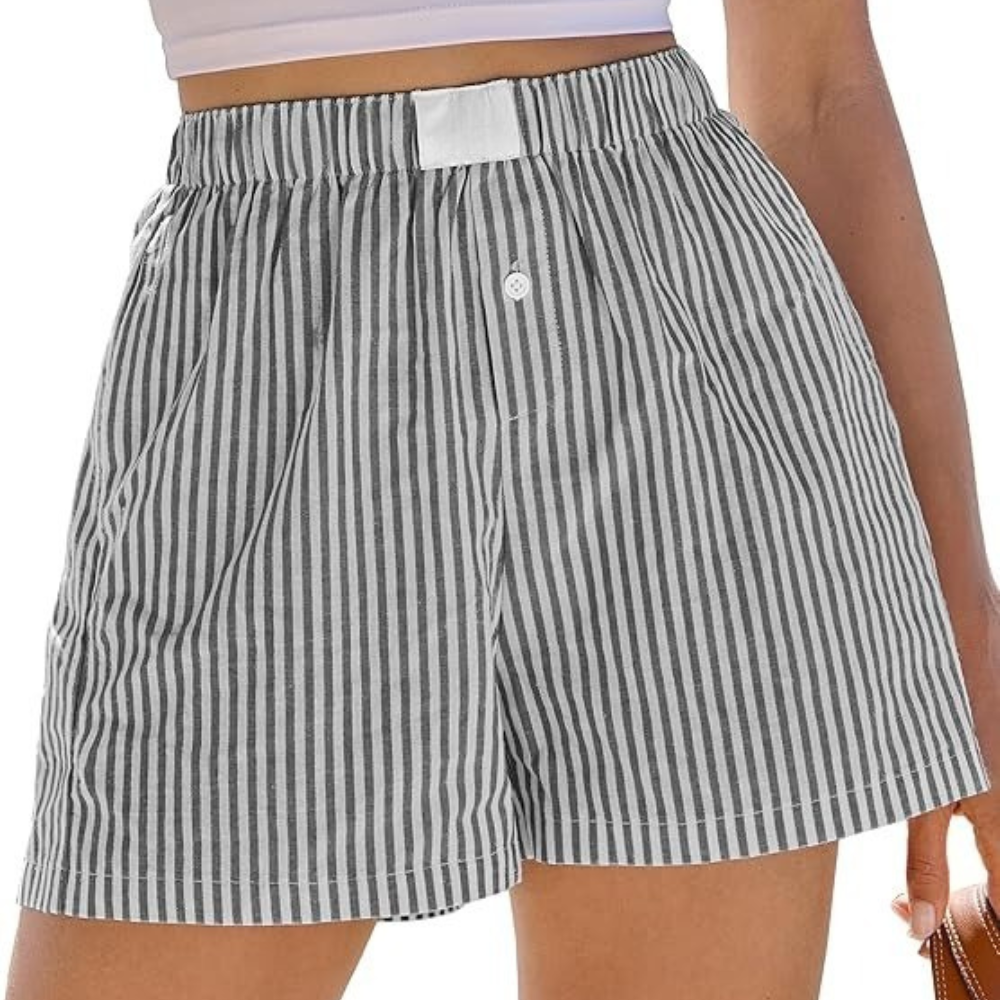 Women Gingham Plaid Boxer Lounge Shorts 