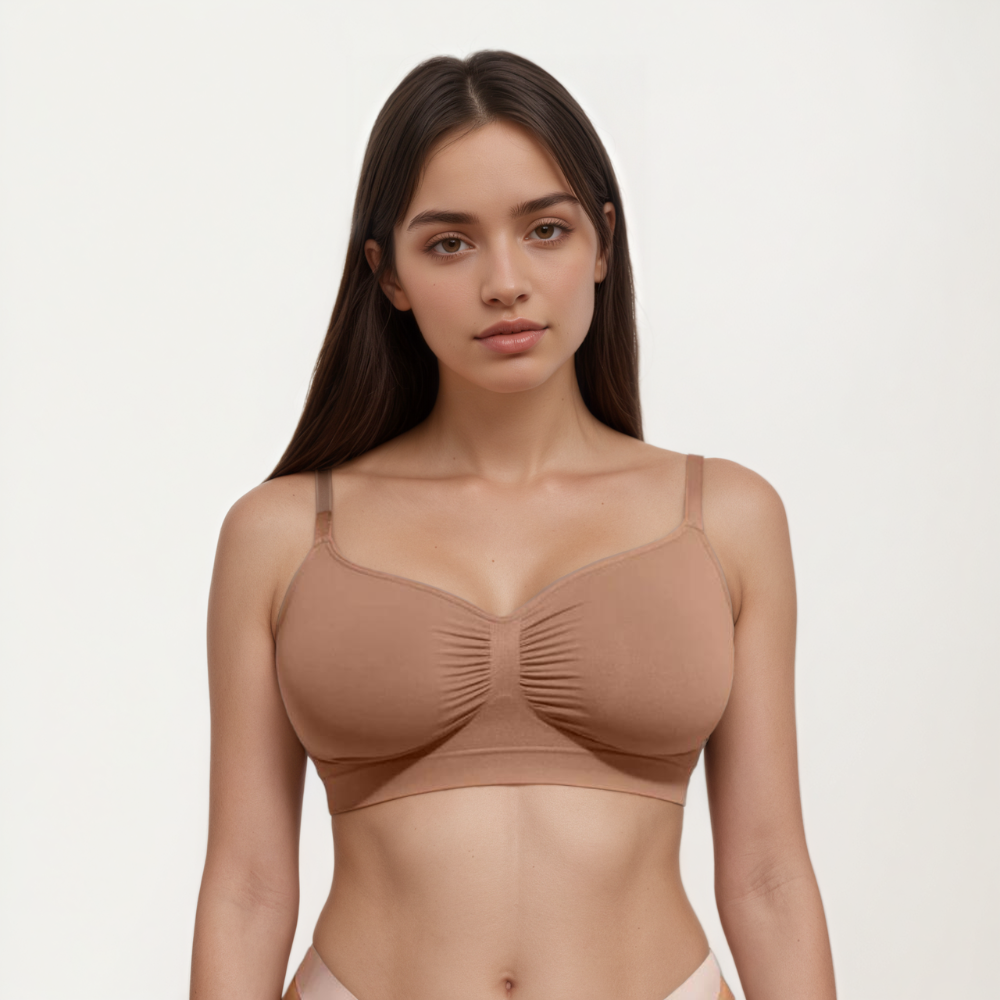 Seamless Comfort Wireless Bra with Adjustable Straps and Smooth Fit