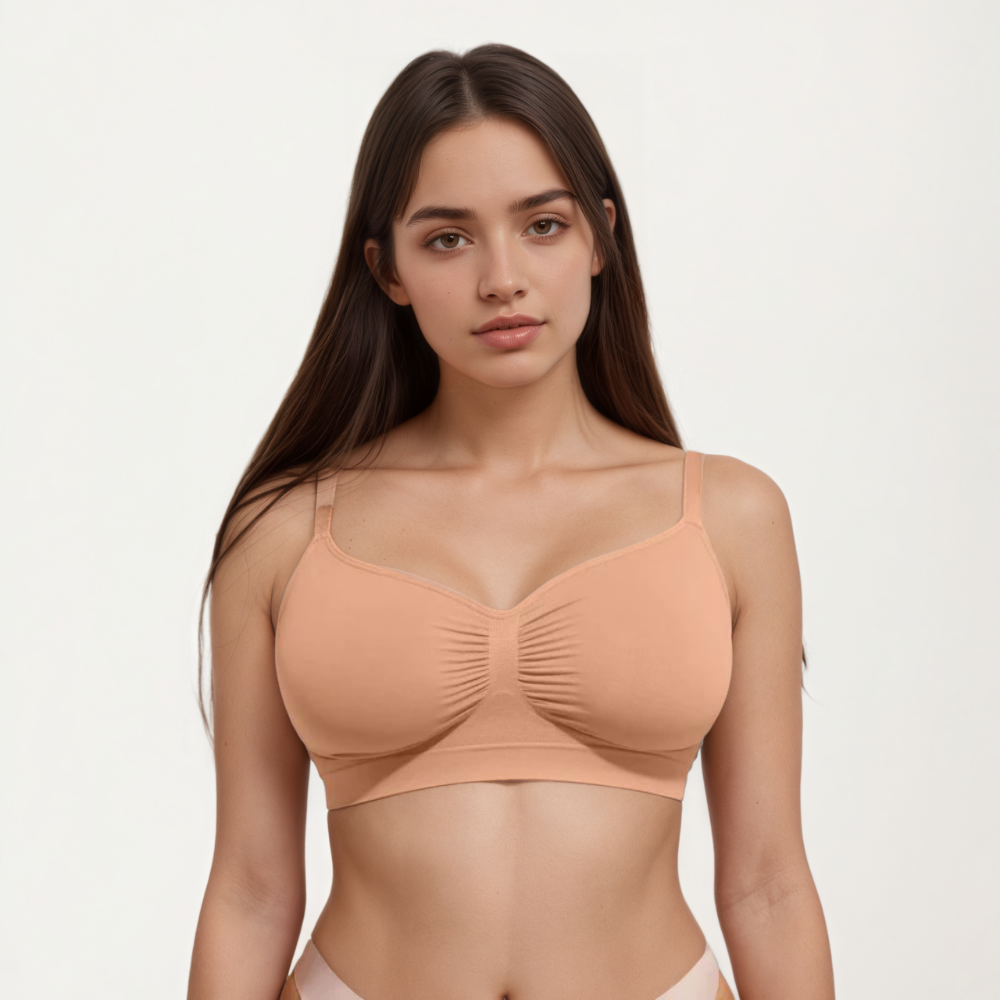 Seamless Comfort Wireless Bra with Adjustable Straps and Smooth Fit