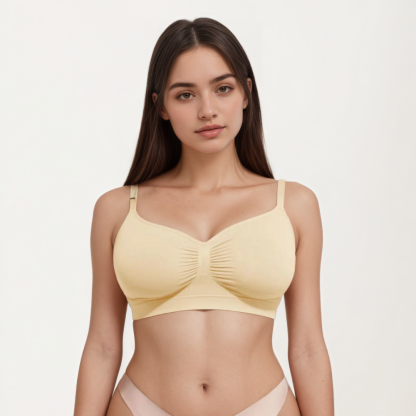 Seamless Comfort Wireless Bra with Adjustable Straps and Smooth Fit
