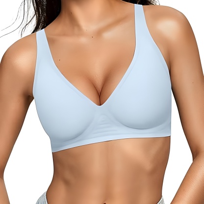 Deep V Wireless Support Bra