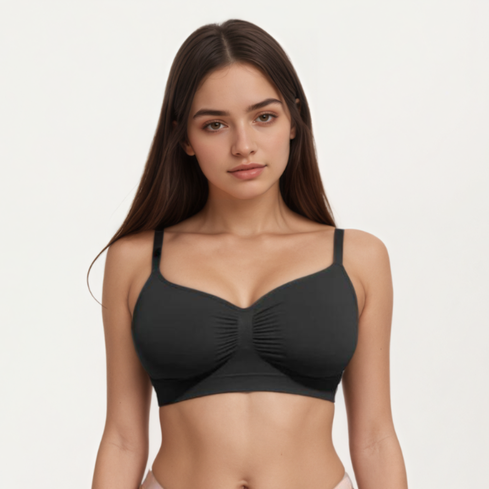 Seamless Comfort Wireless Bra with Adjustable Straps and Smooth Fit