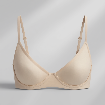 Unlined Demi Support Bra with Adjustable Straps and Soft Stretch Fit