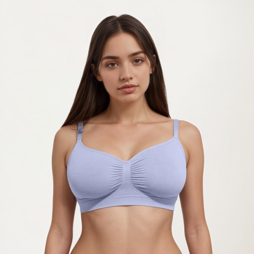 Seamless Comfort Wireless Bra with Adjustable Straps and Smooth Fit