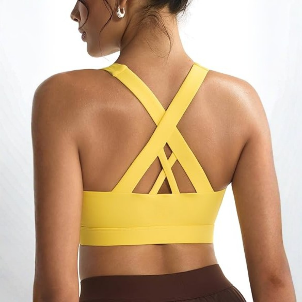 Fitted Crisscross Sports Padded Bras For Women