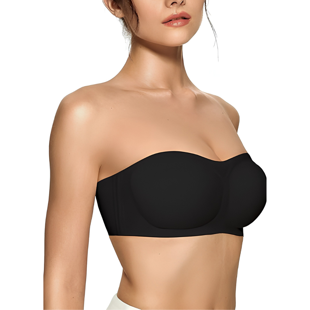 Wireless Strapless Bandeau Bra With Non Slip Design For Everyday Comfort