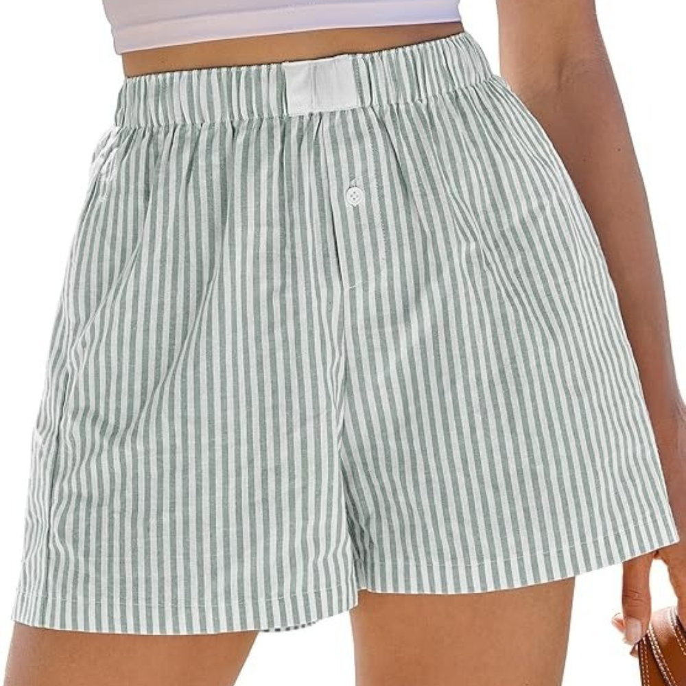 Women Gingham Plaid Boxer Lounge Shorts 