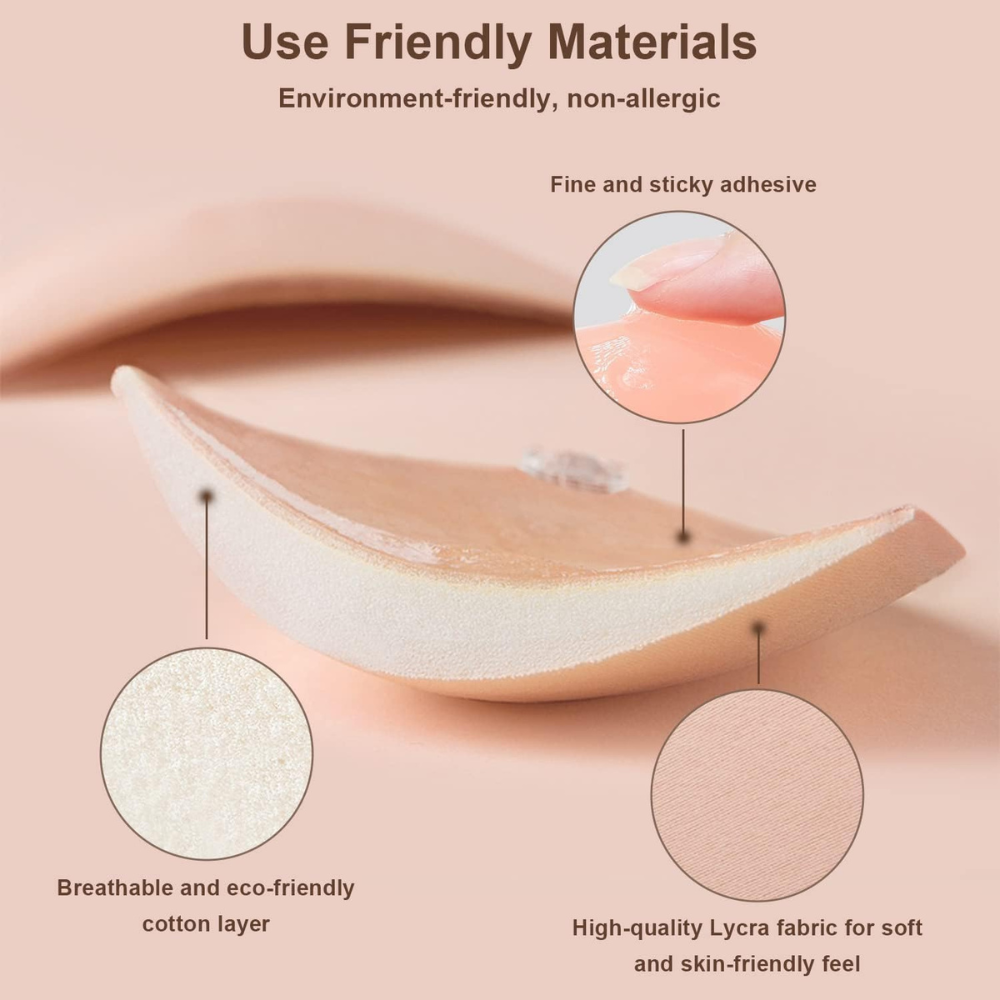 Strapless Backless Adhesive Bra With Front Clip