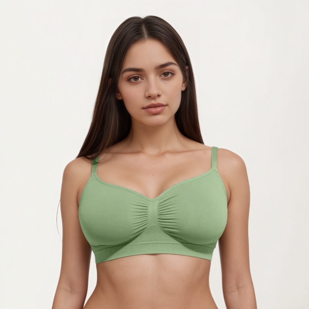Seamless Comfort Wireless Bra with Adjustable Straps and Smooth Fit