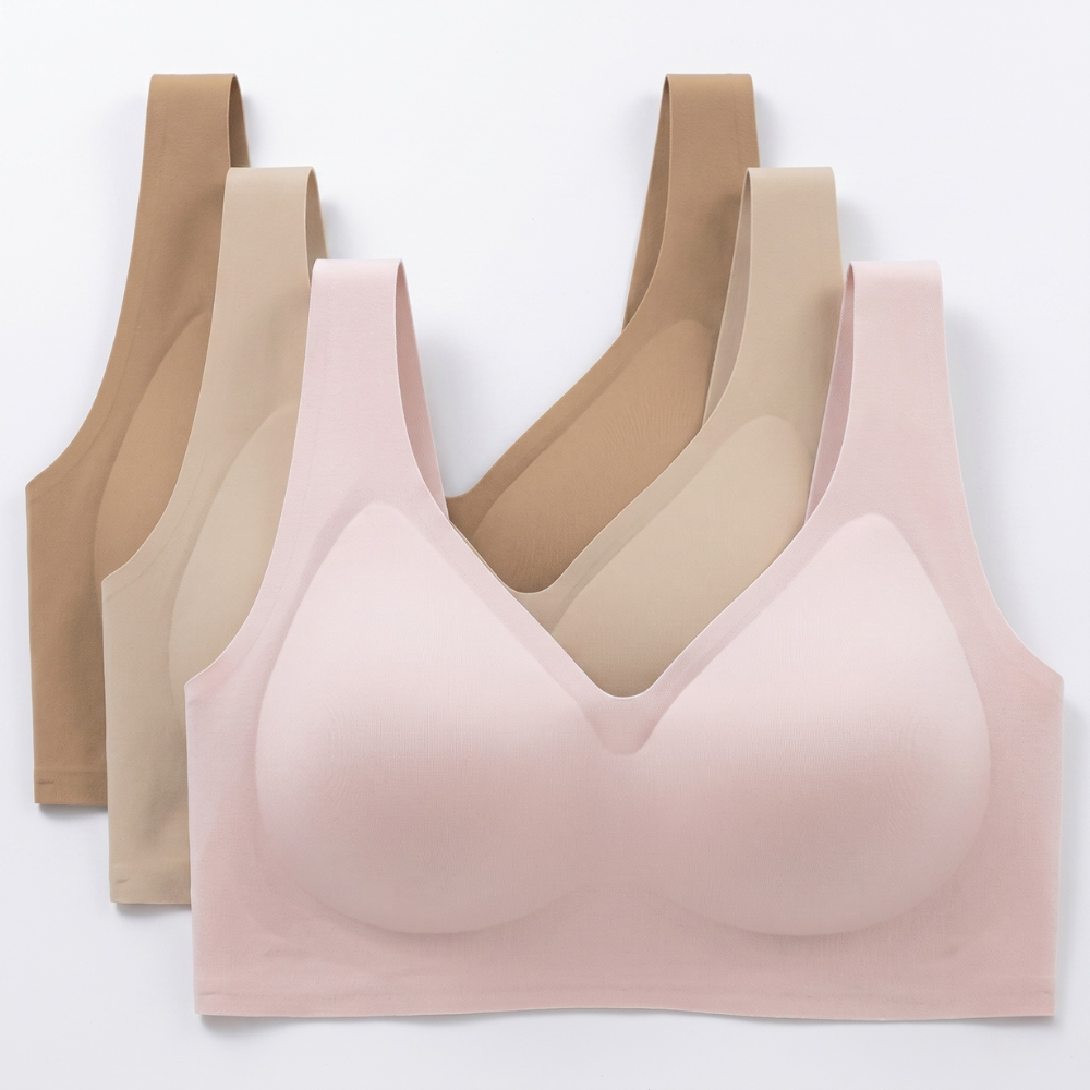 Pack of 3 Push Up No Underwire Full Coverage Women Seamless Wireless Bra