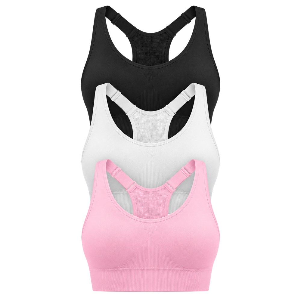 Pack Of 3 High Support Sports Bras For Women