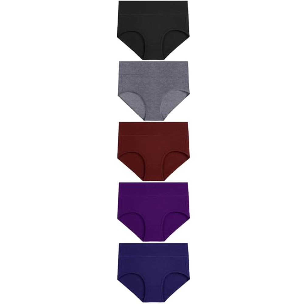 Pack Of 5 High Rise Full Coverage Underwear For Women